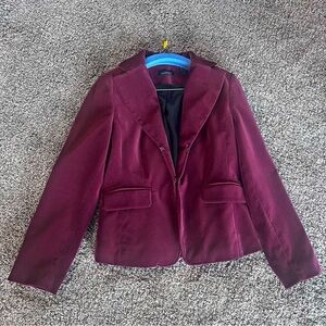 Ideology Maroon Velvet Jacket Size 8